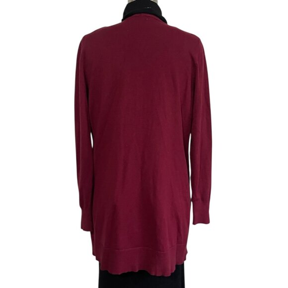 Vintage Cielo Burgundy Autumn Open Cardigan: Fall Winter Cardigan Sweater - Picture 5 of 6